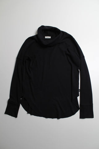 Aritzia TNA black waffle thermal cowlneck long sleeve, size small (loose fit)