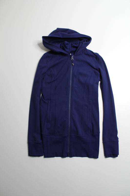 Lululemon blue zip up hooded jacket, size 4 (price reduced: was $40)