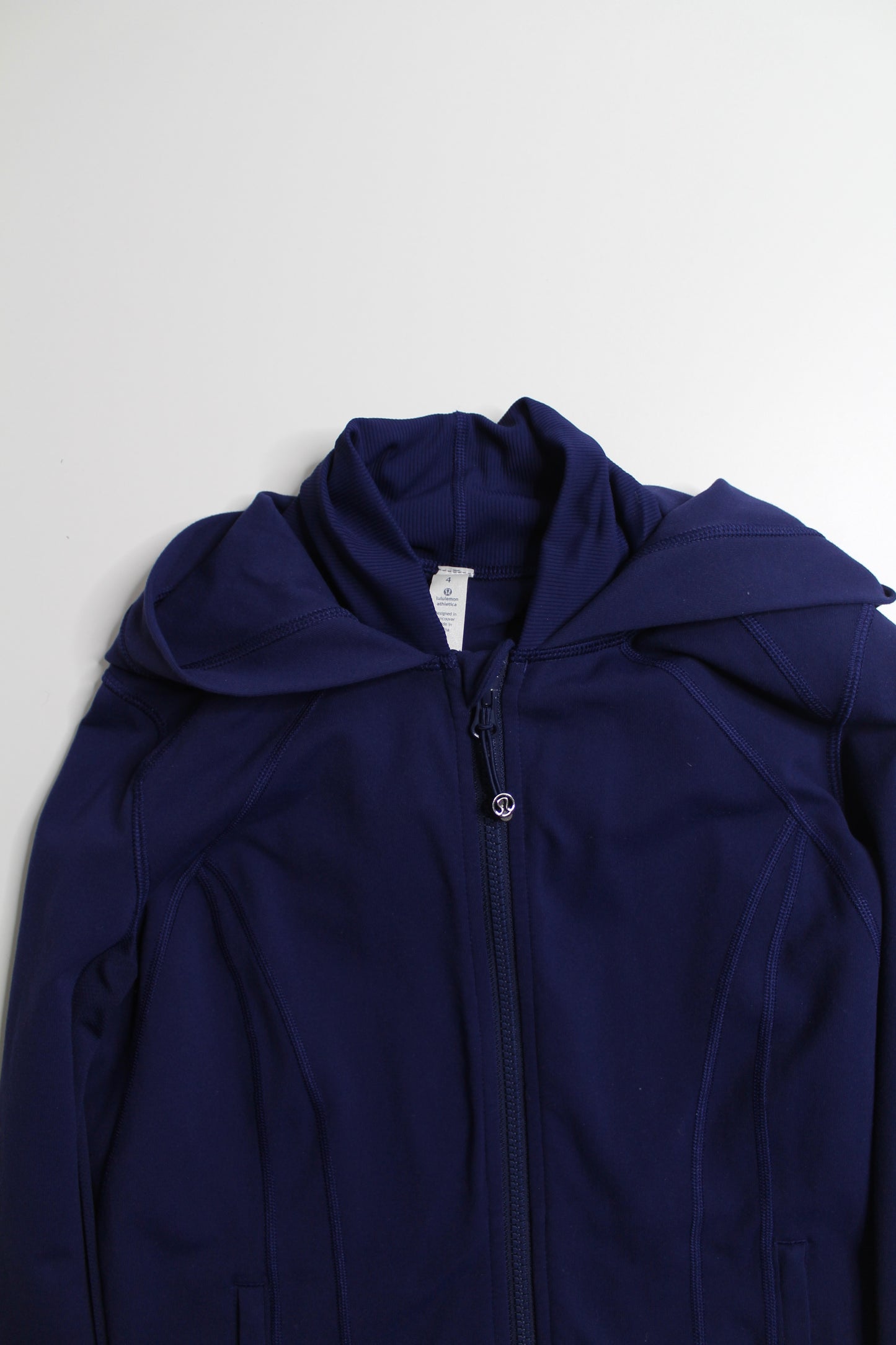 Lululemon blue zip up hooded jacket, size 4 (price reduced: was $40)