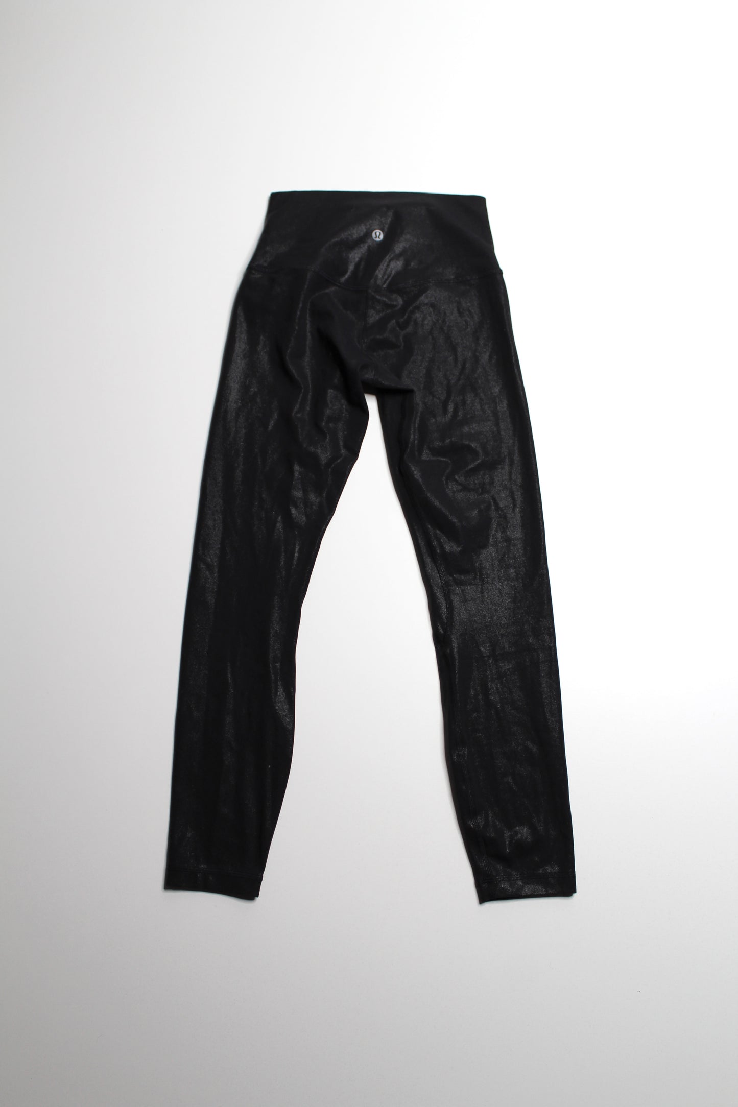 Lululemon black foil ‘align’ legging, size 4 (25”)