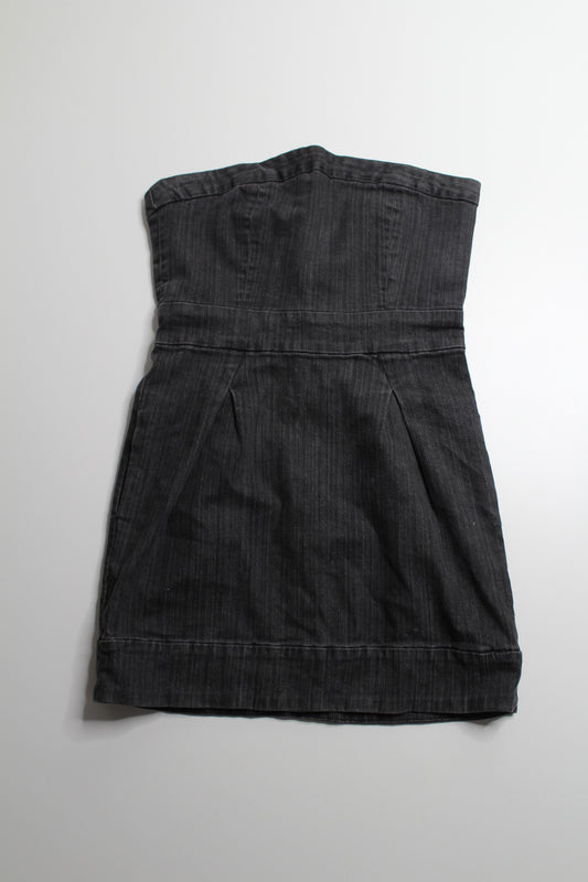 Guess dark grey denim strapless dress, size 11 (medium)