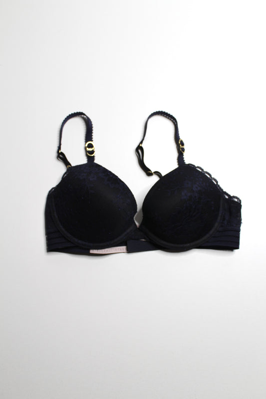 Stella McCartney midnight navy/black lace push up bra, size 32C *new without tags