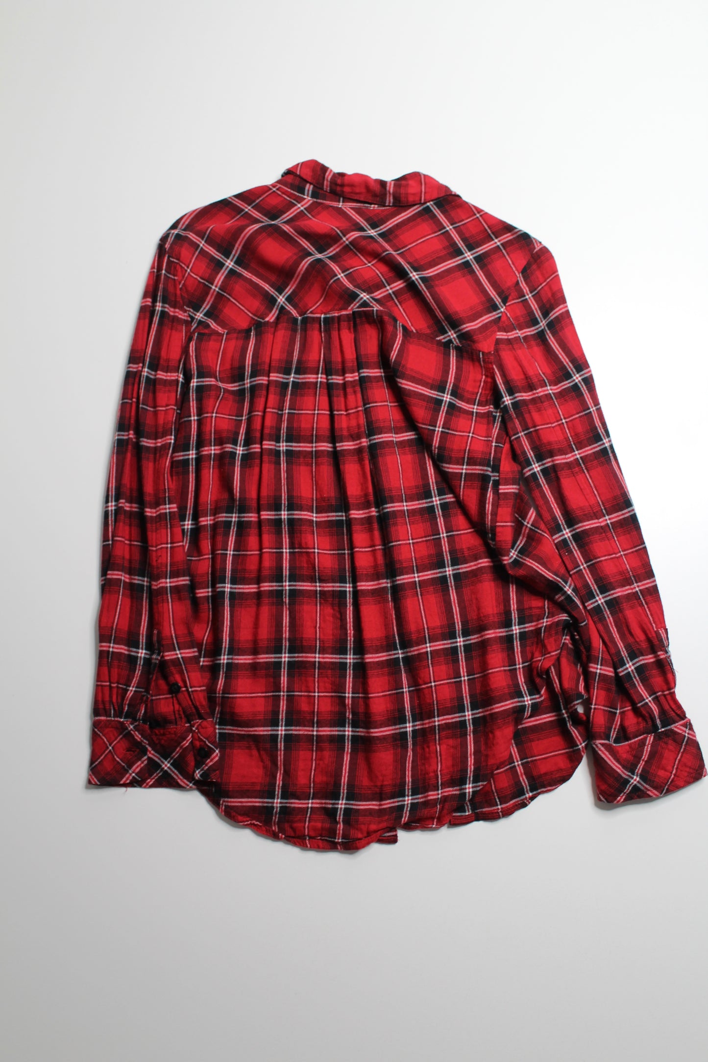 Nordstrom B.P. red plaid flannel long sleeve, size xs (loose fit) (price reduced: was $25) (additional 50% off)