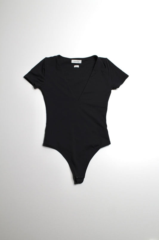 Aritzia Babaton black ‘contour crew’ short sleeve bodysuit, size small