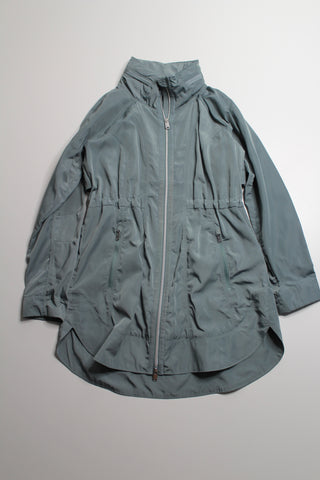 Athleta minimalist grey (seafoam grey) lightweight windbreaker hooded jacket, size small (additional 50% off)