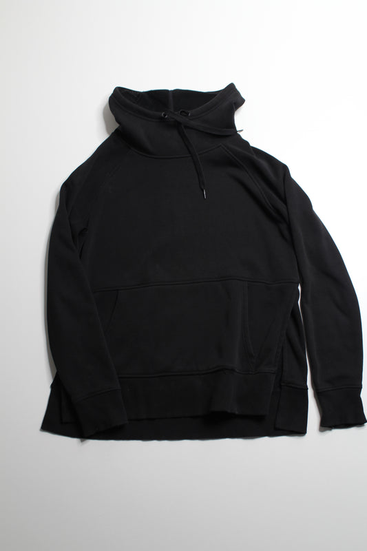 Athleta black pullover side slits hoodie, size xs (oversized fit)