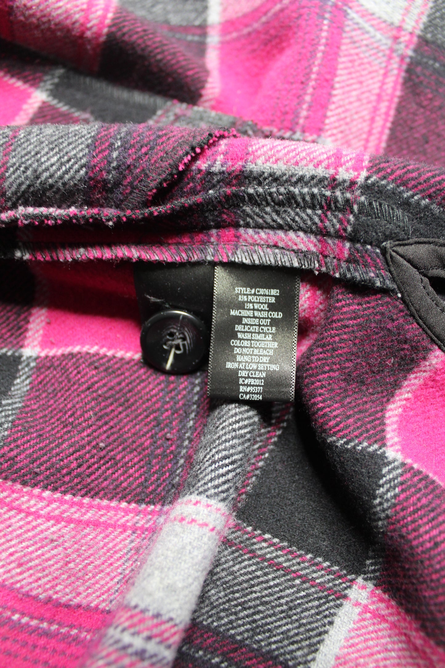 Anthropologie Sanctuary Cora pink/black plaid long shacket, size small (oversized fit)