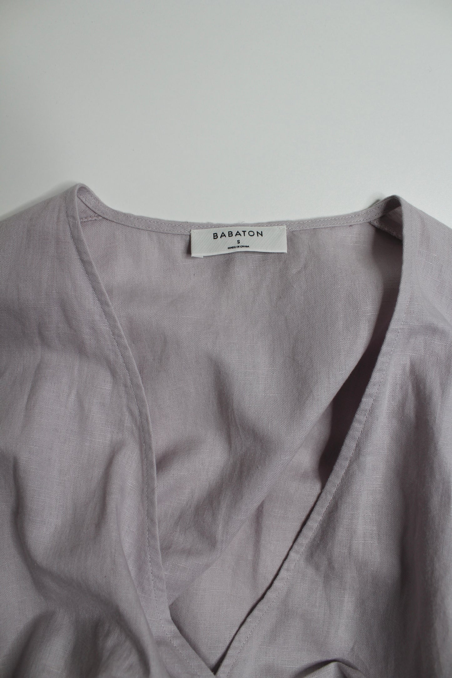 Aritzia babaton lilac fog Wallace linen wrap dress, size 4 (fits xs/small) (price reduced: was $58)