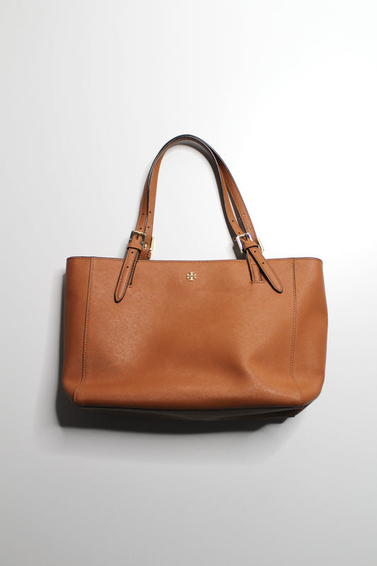Tory Burch camel leather medium sized laptop tote