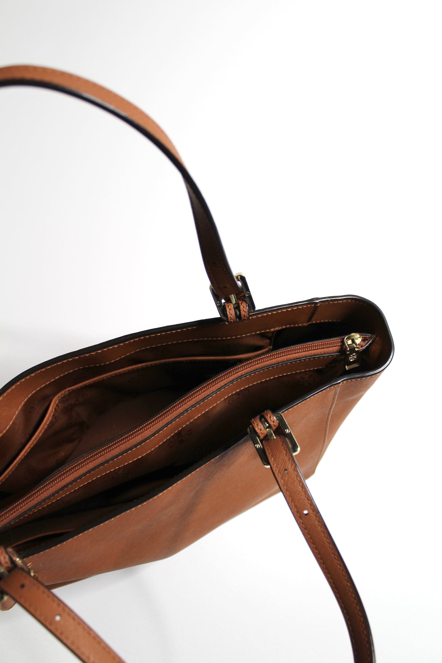 Tory Burch camel leather medium sized laptop tote