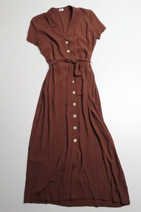 Aritzia wilfred amaretto button front shirt dress, size small