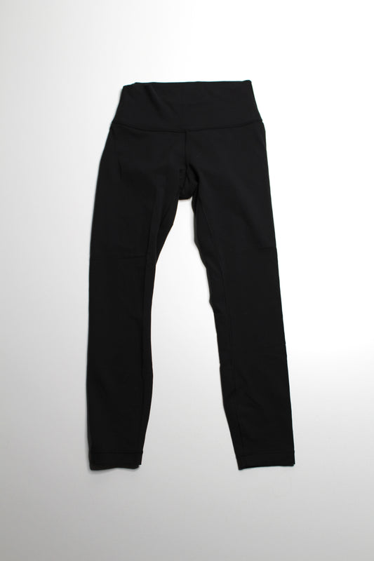 Lululemon black high rise 'wunder under' leggings, size 6 (25”) *luon
