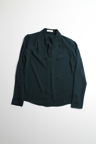 Aritzia babaton dark green long sleeve power blouse, size xxs (loose fit) (price reduced: was $48)