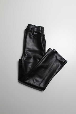 Aritzia wilfred black Melina faux leather straight leg cropped pant, size 2