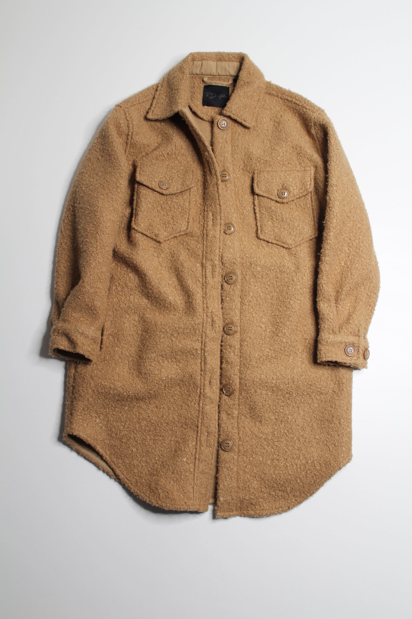 RD Style camel teddy shacket, size xs (oversized fit) (additional 30% off)