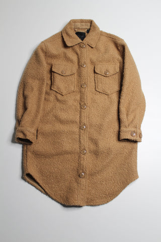 RD Style camel teddy shacket, size xs (oversized fit)