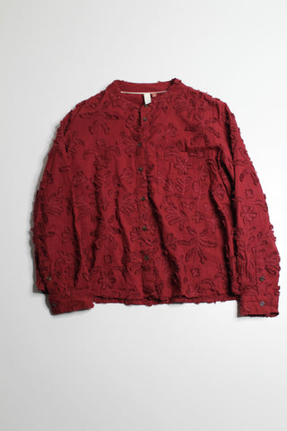Anthropologie pilcro Whitney trapeze embroidered button down long sleeve blouse, size small (price reduced: was $48)
