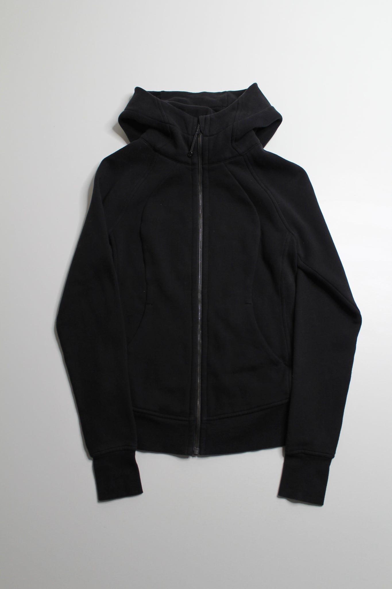 Lululemon black scuba full zip hoodie, size 4 *light cotton fleece (price reduced: was $48)