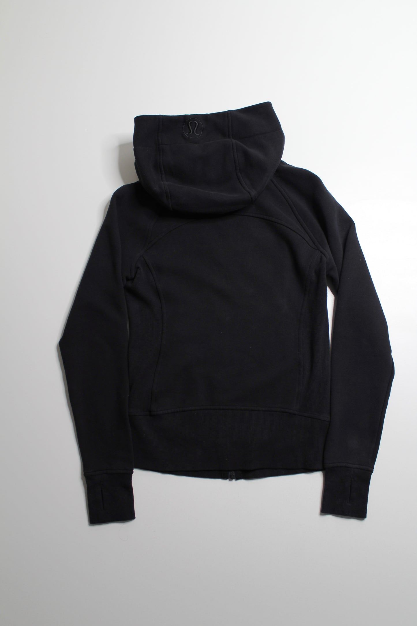 Lululemon black ‘scuba’ full zip hoodie, size 4 *light cotton fleece