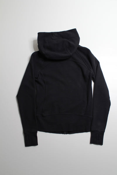 Lululemon black scuba full zip hoodie, size 4 *light cotton fleece (price reduced: was $48)