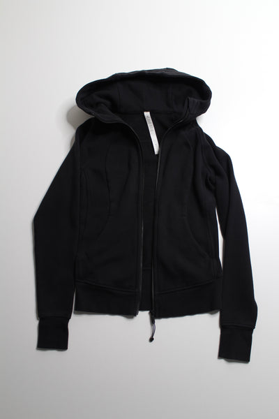 Lululemon black scuba full zip hoodie, size 4 *light cotton fleece (price reduced: was $48)