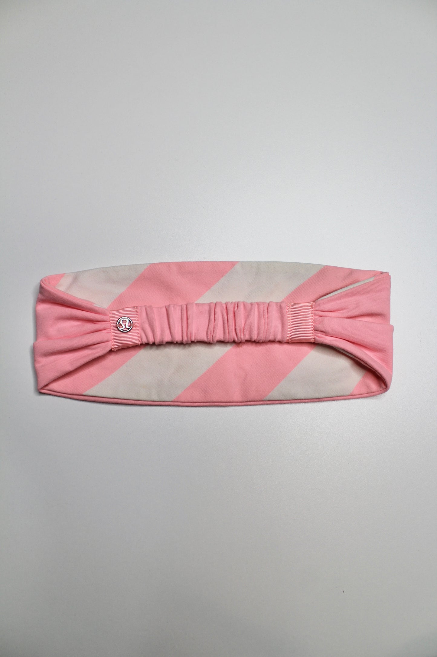 Lululemon reversible bleached coral stripe 'bang buster' headband