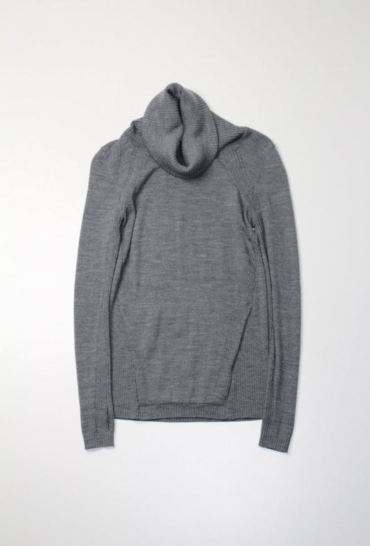 Lululemon grey ‘sweat and savasana’ knit turtleneck sweater, size 2 (relaxed fit)