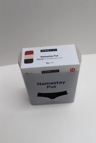 Lululemon namastay put hipster underwear 3 pack (black, red, misty shell), size xs *new in box