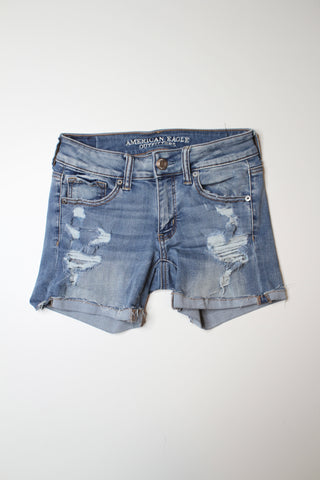 American Eagle hi-rise shortie denim shorts, size 2  (additional 50% off)