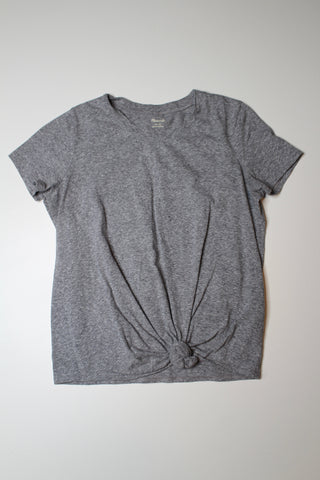 Madewell grey knot front t shirt, size xs (loose fit)