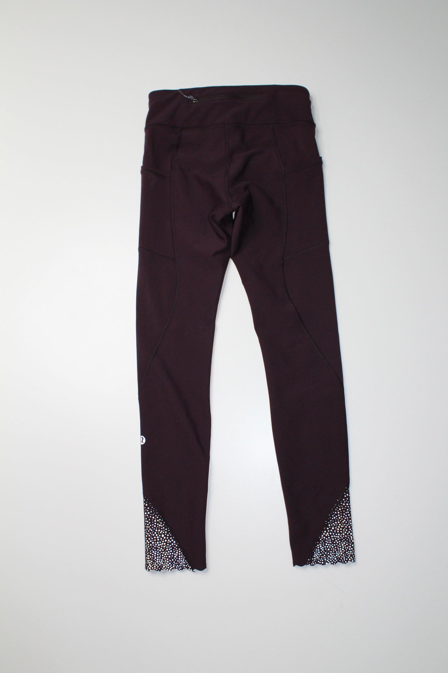 Lululemon black cherry tight stuff tight, size 2 *reflective (25")