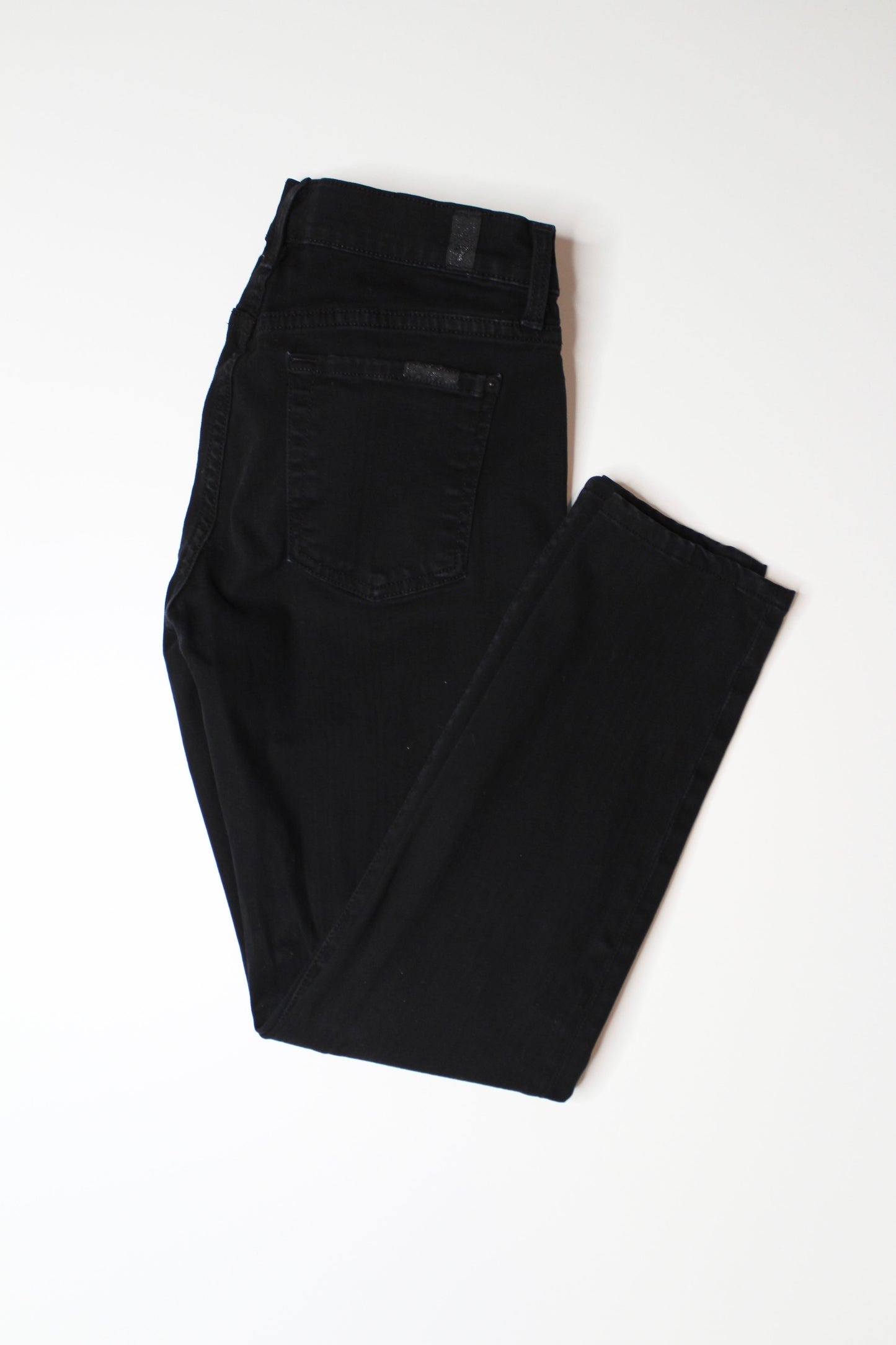 7 for all mankind black skinny jeans, size 25 (25”)