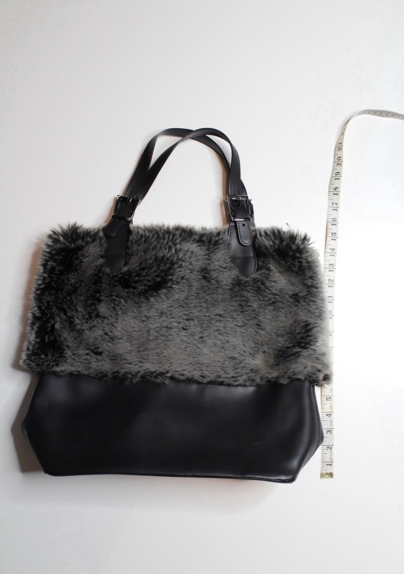 Simons black faux fur medium size tote (price reduced: was $25)