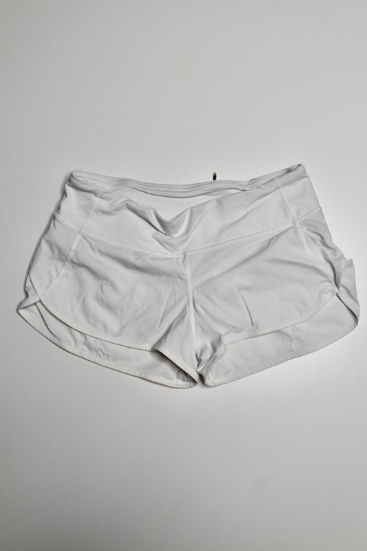 Lululemon white speed shorts, size 6 (price reduced: was $25)