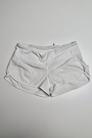 Lululemon white speed shorts, size 6