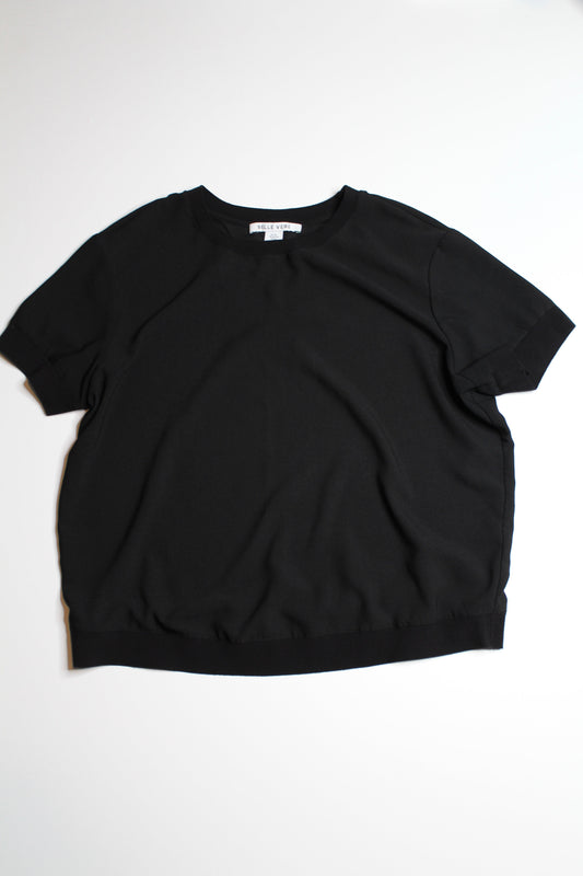 Nordstrom Belle Vere black short sleeve blouse, size XL (price reduced: was $25