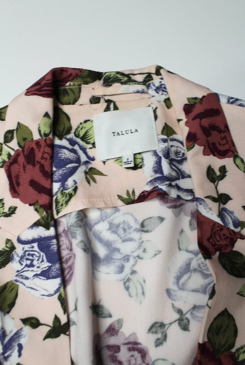 Aritzia talula floral open front blazer, size 2 (price reduced: was $48)