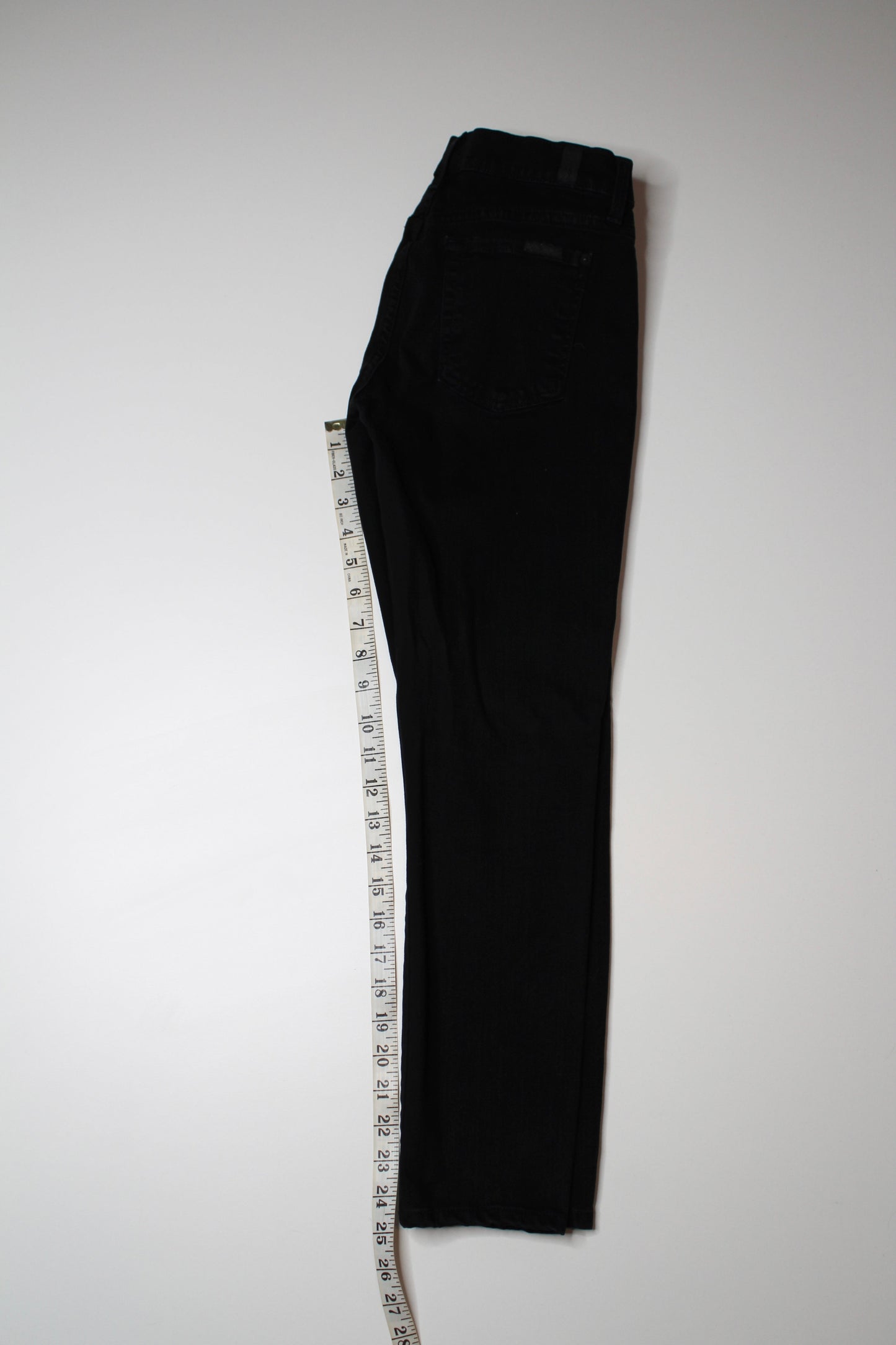 7 for all mankind black skinny jeans, size 25 (25”)