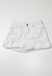 Bluenotes white high rise mom jean shorts, size 26 (price reduced: was $18)