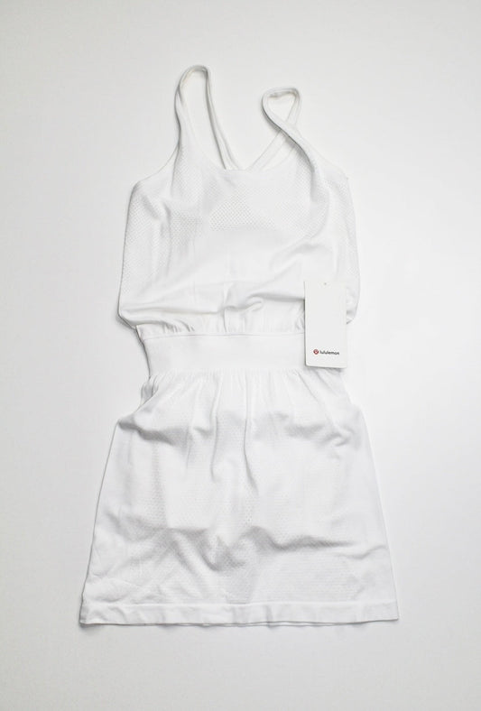 Lululemon white flex on court dress, size 4 *new without tags