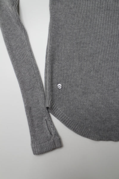 Lululemon light grey knit sweater. No size, fits like size 2 relaxed fit (fits size 2/4) (price reduced: was $42)