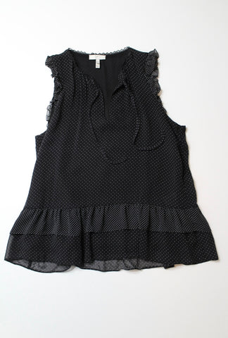 Joie black polka dot cici sleeveless blouse, size xs (loose fit)