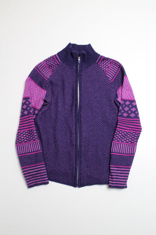 Krimson Klover purple wool blend zip up ski sweater, size small (additional 20% off)