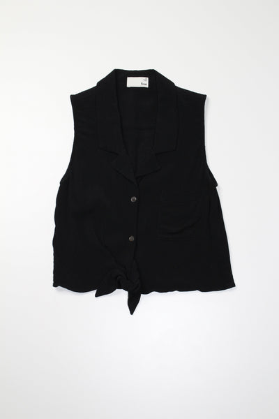 Aritzia wilfred free black the tie front sleeveless blouse, size xs (price reduced: was $25)