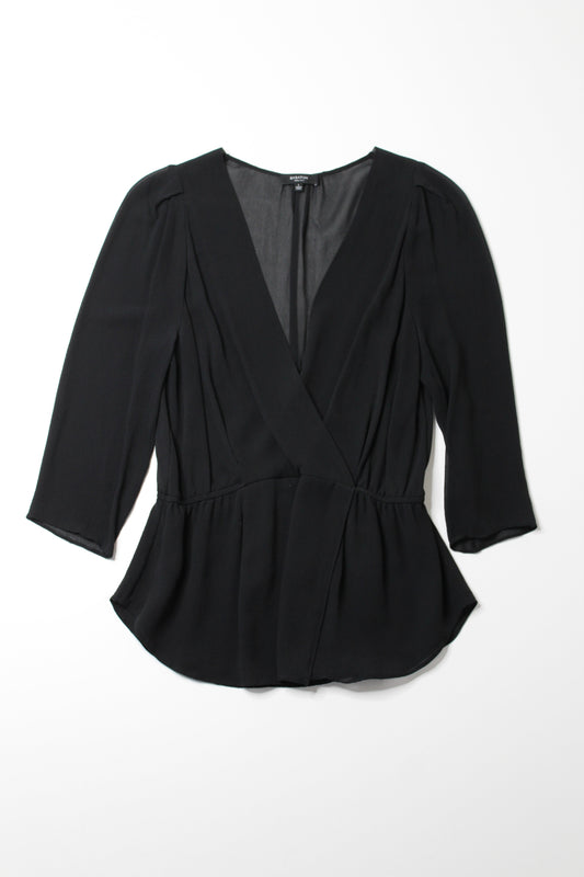 Aritzia babaton black silk v neck peplum blouse, size small (additional 50% off)