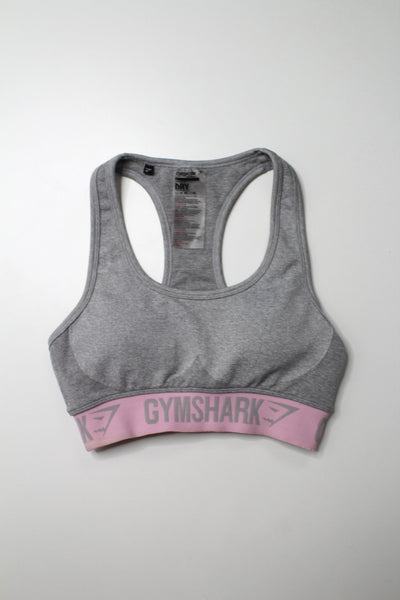 Gymshark grey/pink flex sports bra, size small (fits xs/small