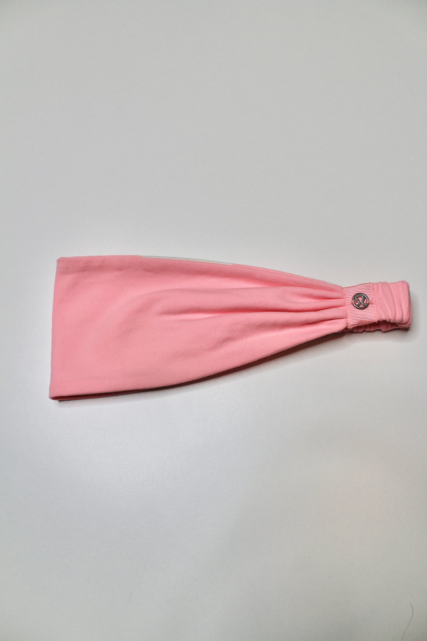 Lululemon reversible bleached coral stripe 'bang buster' headband