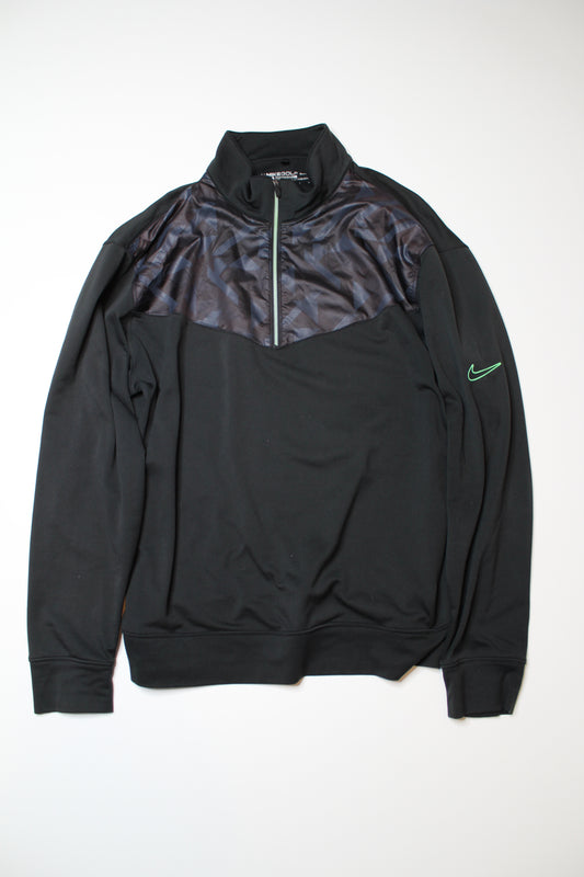 Mens Nike black golf 1/4 zip pullover, size medium