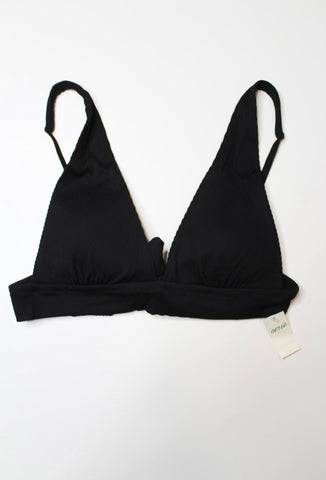 Aerie black ribbed long line bikini triangle top, size medium) *new with tags