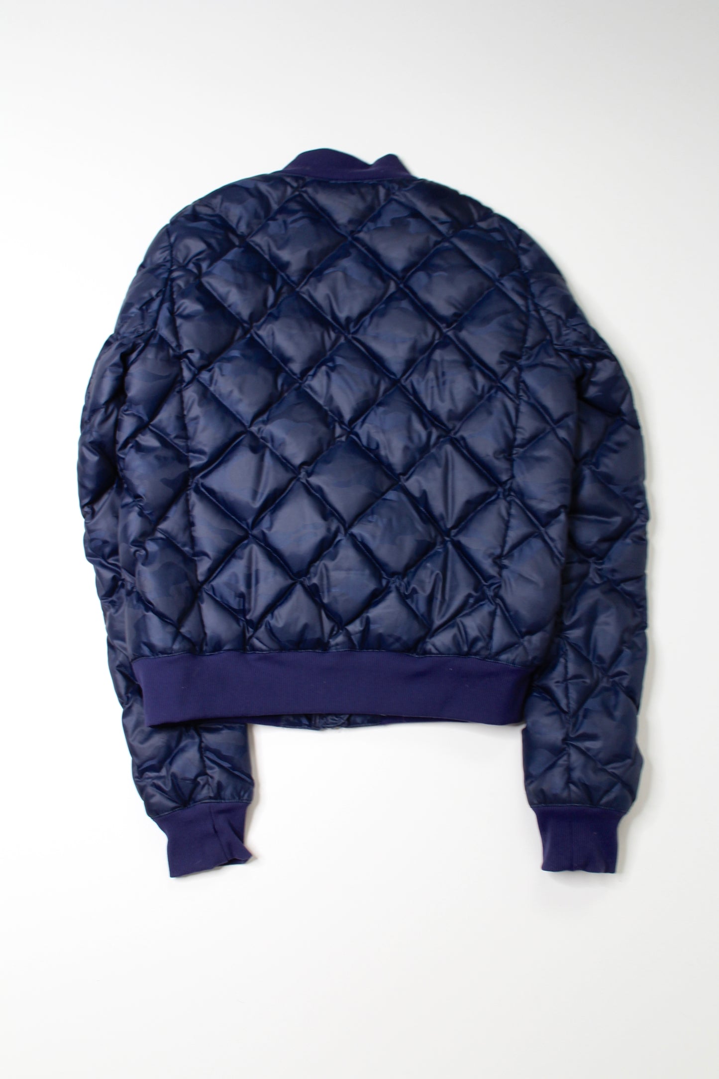 Alo Yoga navy idol puffer bomber jacket, size small